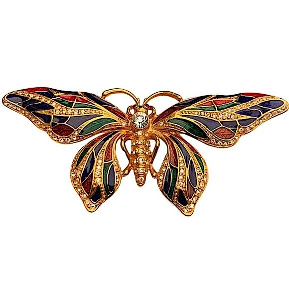 Camrose & Kross Jewelry - Vintage Enamel Butterfly Brooch Camrose and Kross JBK Jackie Kennedy